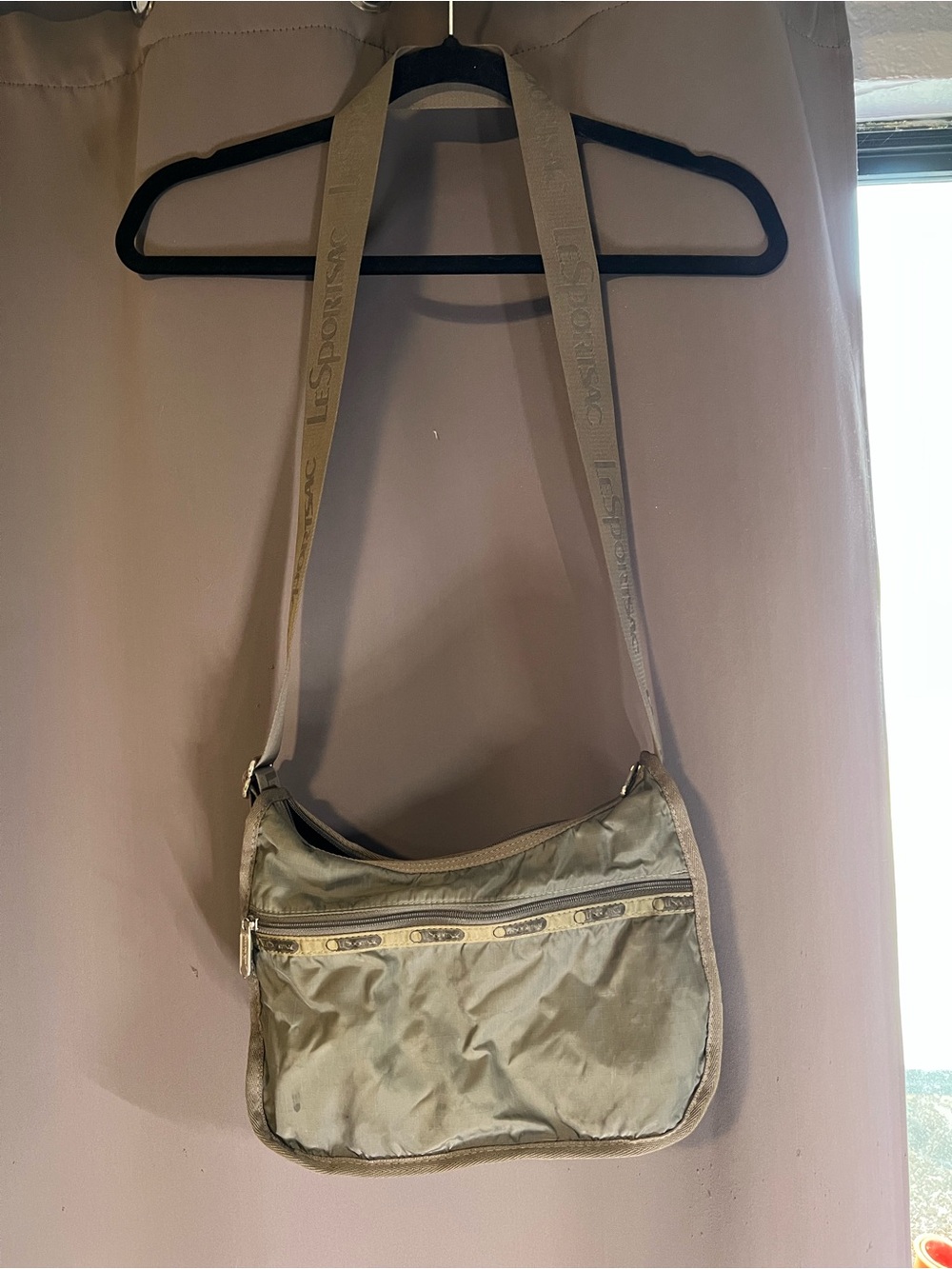 Lesportsac Light Olive Crossbody with Branded Strap